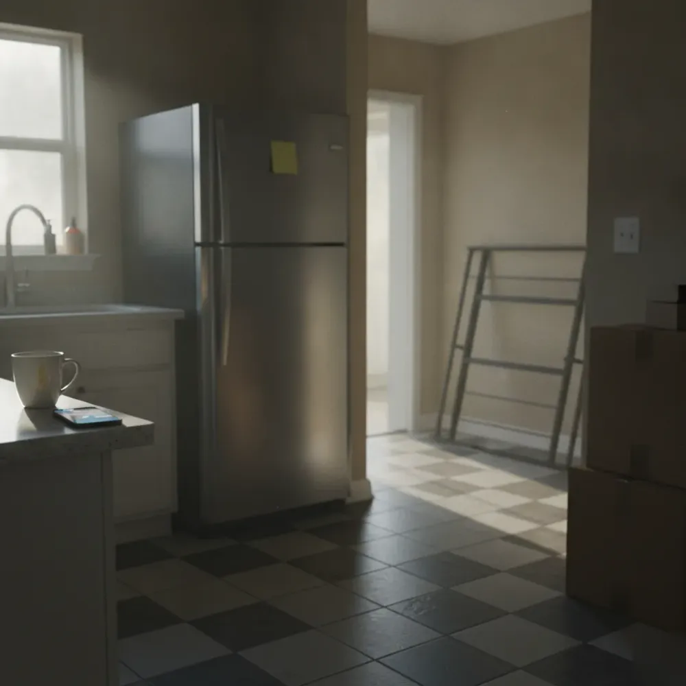 Homeowner getting old dining furniture ready for pickup in a Phoenix kitchen