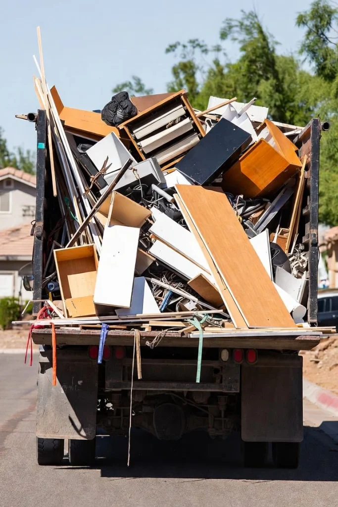 Truck loaded during a debris removal service in Phoenix